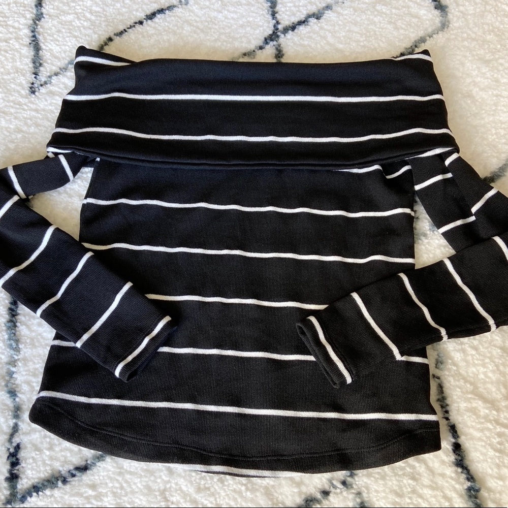 Striped Off-the-shoulder Sweater